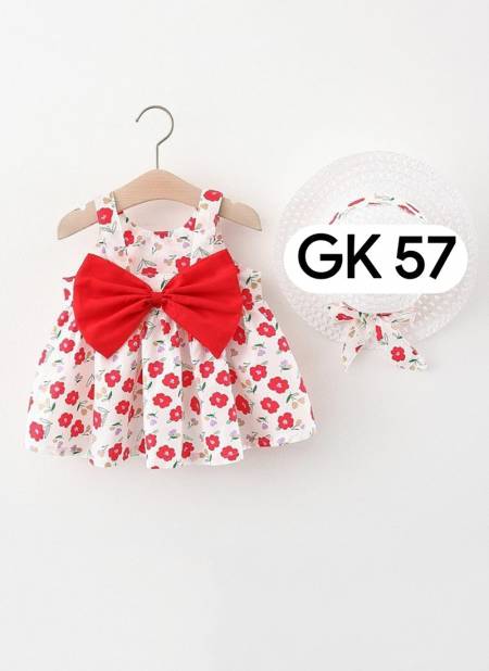 Red And White Colour GURUKRUPA Fancy Stylish Party Wear Girls Kids Colllection GK-57